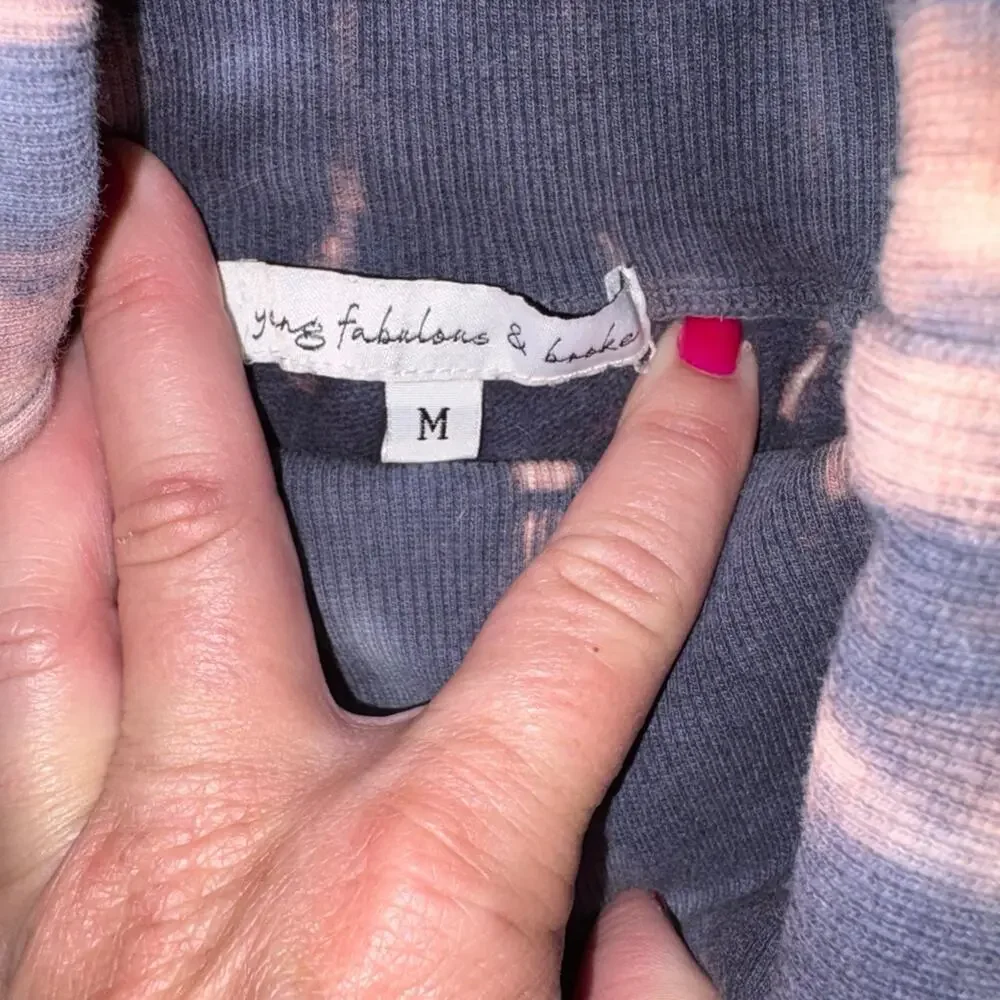 Young Fabulous & Broke Tie Dye Jogger Pants Size Medium Blue Purple Lounge